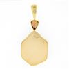 Image 3 : NEW 22k 14k Gold Bezel Hexagon Ammolite & Triangle Imperial Topaz Large Pendant