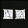 Image 5 : NEW 14k Gold 2.14 ctw GIA Martini Prong Set Square Princess Diamond Stud Earring