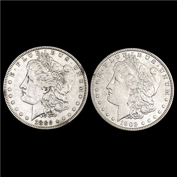 [2] 1882 O/S&1902 Morgan Silver Dollar UNCIRCULATED
