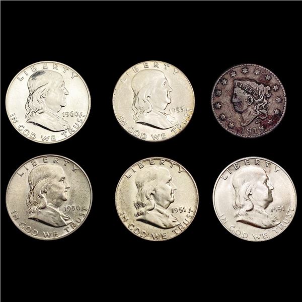 [6] 1818-1960 U.S. Silver Coinage HIGH GRADE