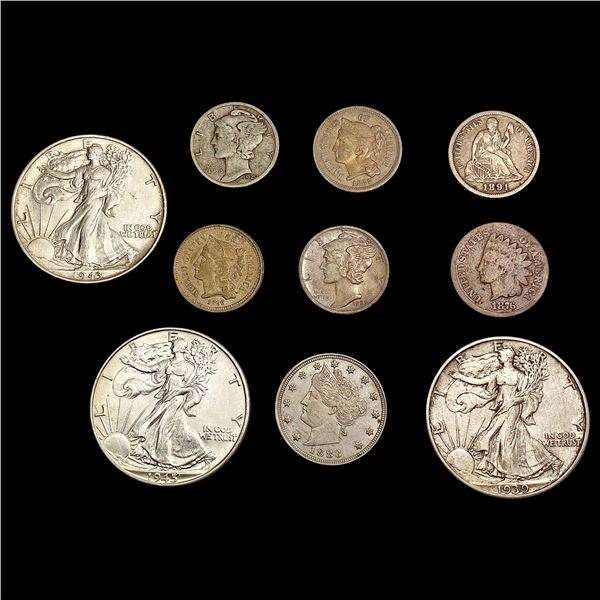 [10] 1866-1945 U.S. Varied Coinage HIGH GRADE