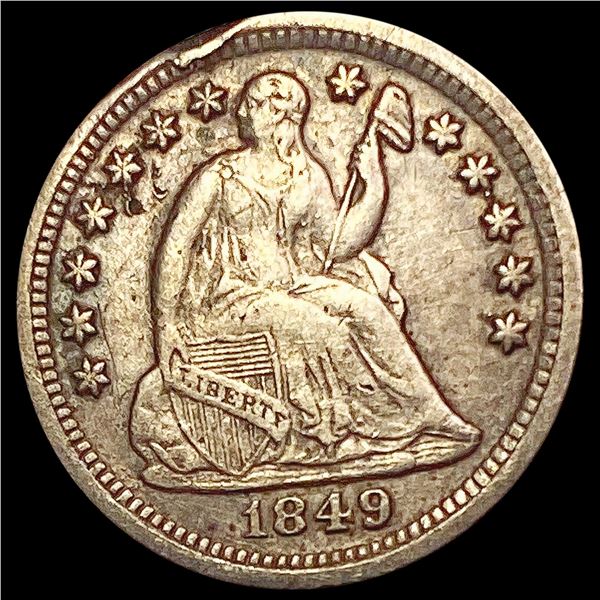 1849-O Seated Liberty Half Dime LIGHTLY CIRCULATED