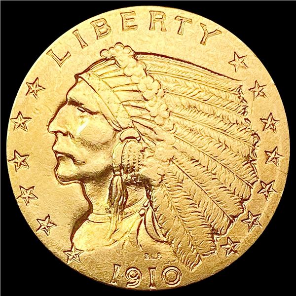 1910 $2.50 Gold Quarter Eagle CLOSELY UNCIRCULATED