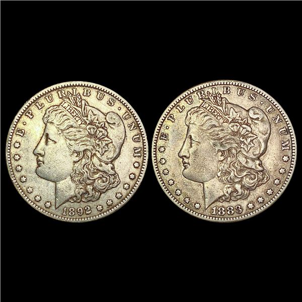 [2] 1883-S&1892-O Morgan Silver Dollar CLOSELY UNCIRCULATED