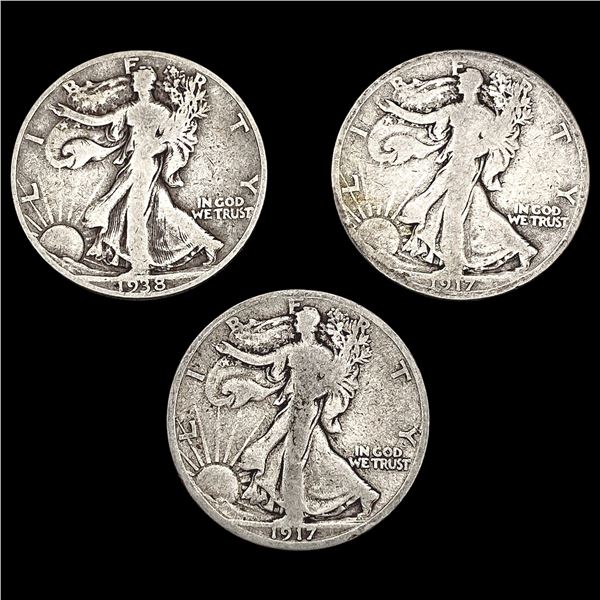 [3] 1917&1938-D Walking Liberty Half Dollar HIGH GRADE
