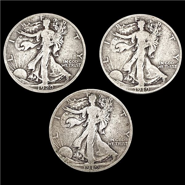 [3] 1919-1920-D Walking Liberty Half Dollar NICELY CIRCULATED