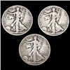 Image 1 : [3] 1919-1920-D Walking Liberty Half Dollar NICELY CIRCULATED