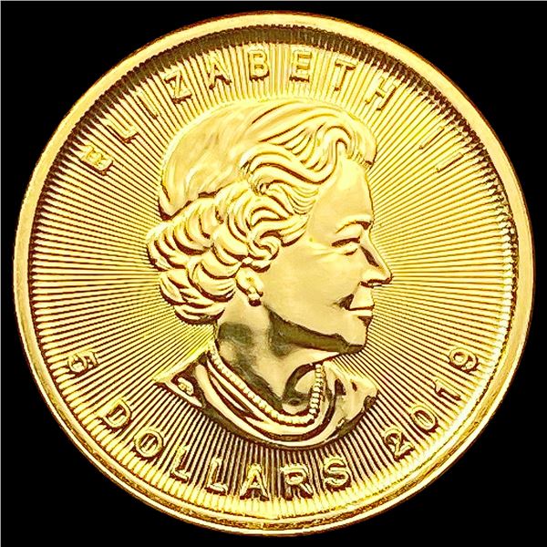 2019 1/10oz Gold Canada Maple Leaf $5 CHOICE PROOF
