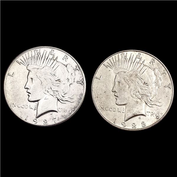 [2] 1927&1928-S Silver Peace Dollar UNCIRCULATED