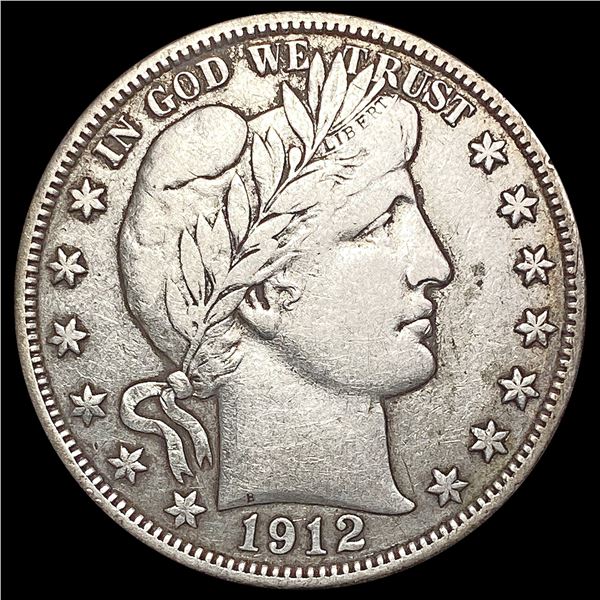 1912-S Barber Half Dollar LIGHTLY CIRCULATED
