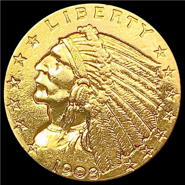 1908 $2.50 Gold Quarter Eagle CLOSELY UNCIRCULATED
