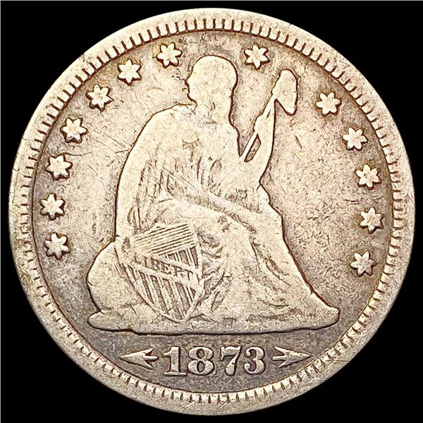 1873 Arrows Seated Liberty Quarter NICELY CIRCULATED