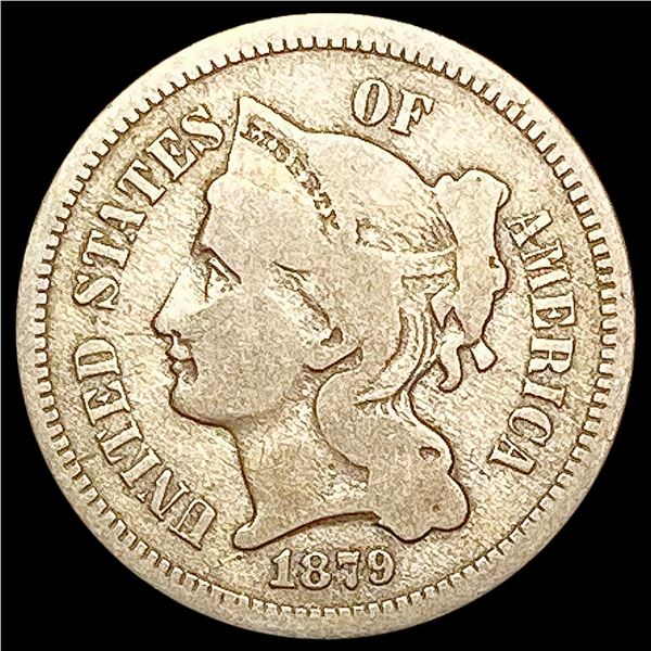 1879 Nickel Three Cent NICELY CIRCULATED