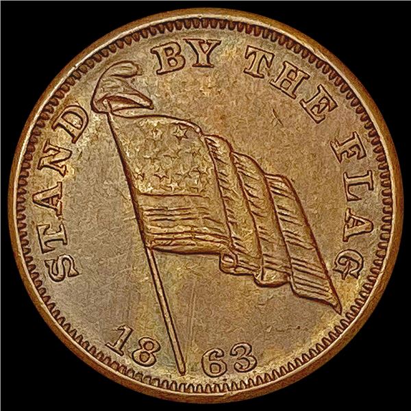 1863 Civil War Token; Cannon Peace Maker CLOSELY UNCIRCULATED