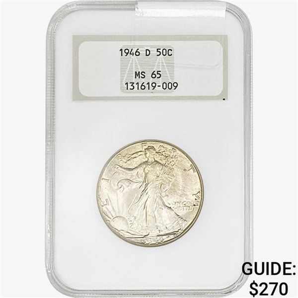 1946-D Walking Liberty Half Dollar NGC MS65