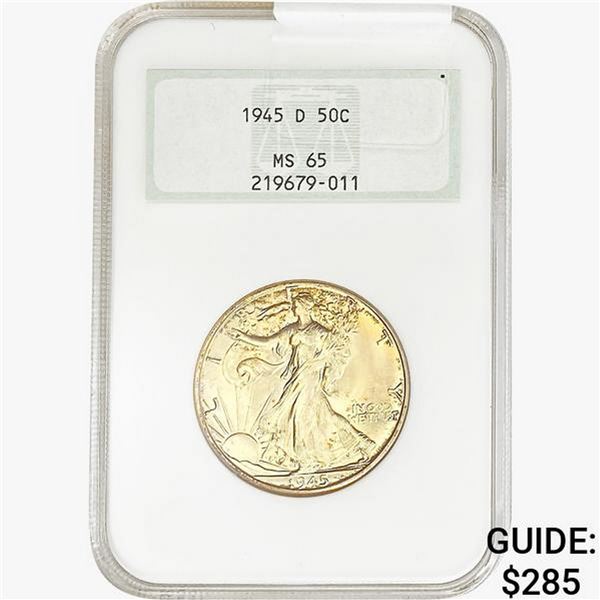 1945-D Walking Liberty Half Dollar NGC MS65