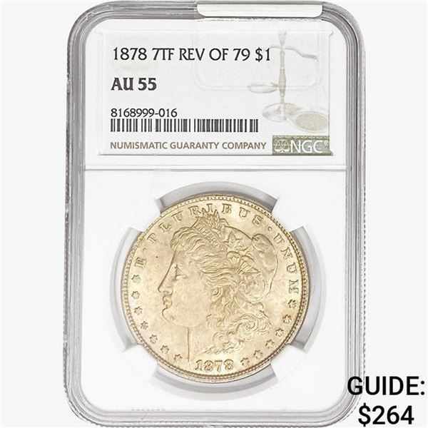 1878 REV79 Morgan Silver Dollar NGC AU55