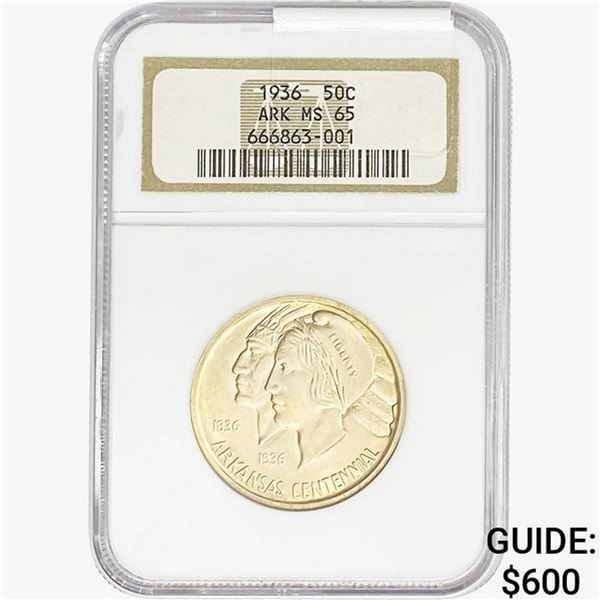 1936 Arkansas Half Dollar NGC MS65