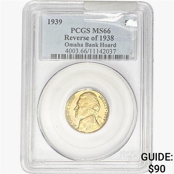 1939 REV38 Jefferson Nickel PCGS MS66