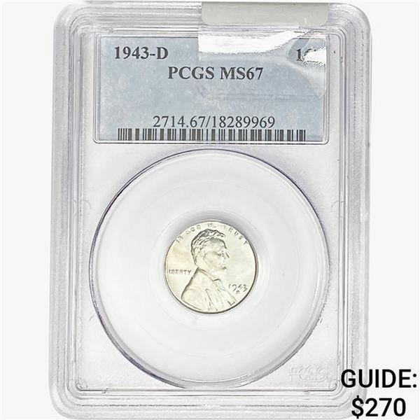 1943-D Wheat Cent PCGS MS67
