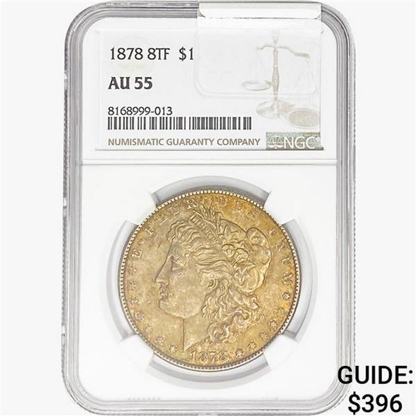 1878 8TF Morgan Silver Dollar NGC AU55