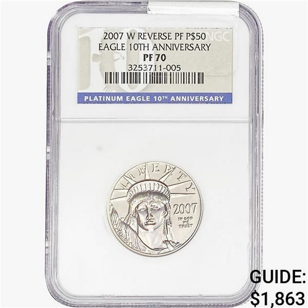 2007-W 1/2oz Platinum $50 Eagle NGC PF70 REV PF