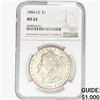 Image 1 : 1884-CC Morgan Silver Dollar NGC MS62