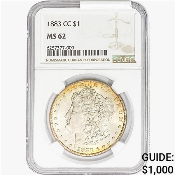 1883-CC Morgan Silver Dollar NGC MS62