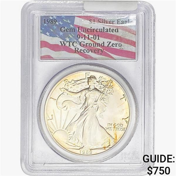 1989 Silver Eagle PCGS Gem UNC  WTC Ground Zero