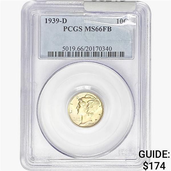 1939-D Mercury Silver Dime PCGS MS66 FB