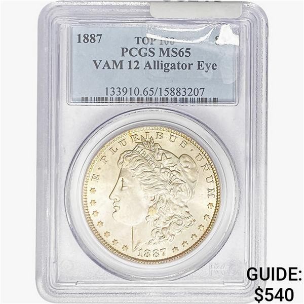 1887 Morgan Silver Dollar PCGS MS65 Alligator Eye