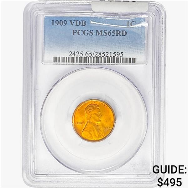 1909 VDB Wheat Cent PCGS MS65 RD