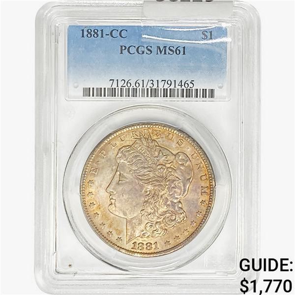 1881-CC Morgan Silver Dollar PCGS MS61