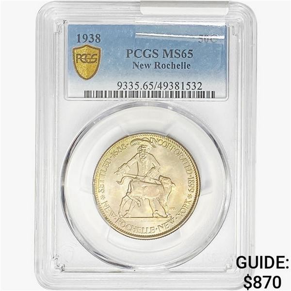 1938 New Rochelle Half Dollar PCGS MS65