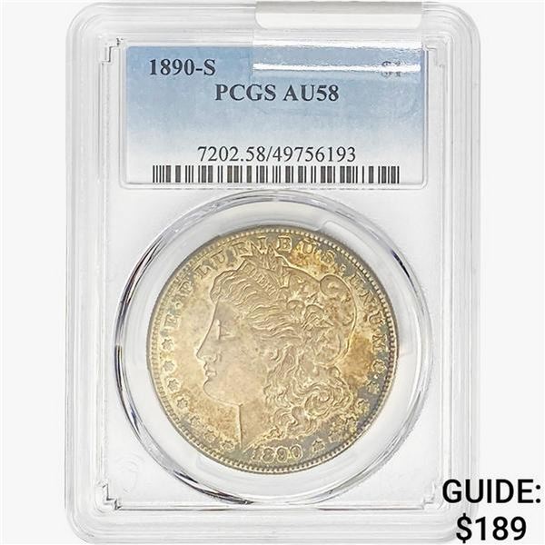 1890-S Morgan Silver Dollar PCGS AU58