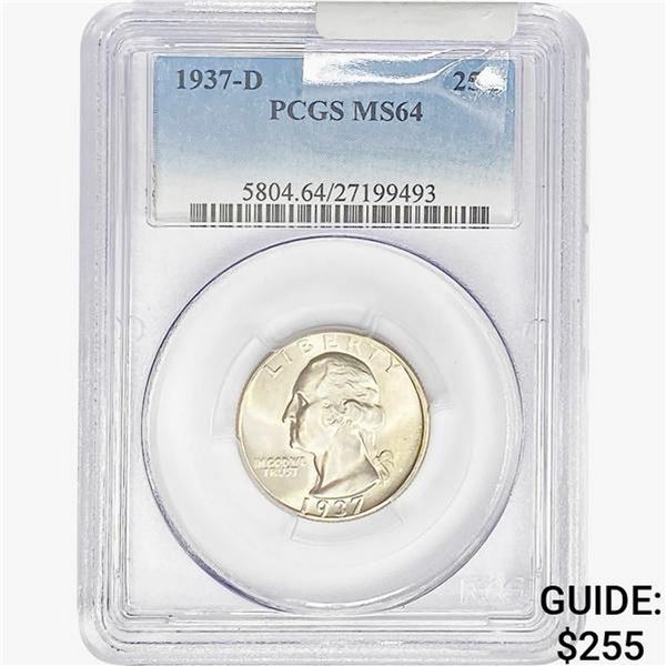 1937-D Washington Silver Quarter PCGS MS64