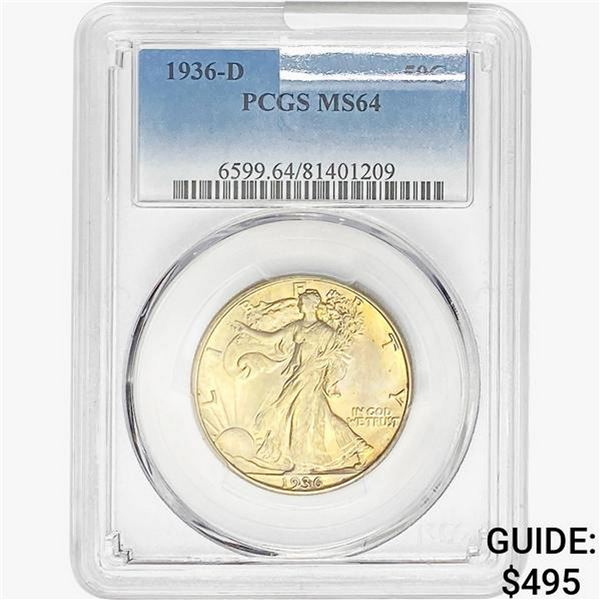 1936-D Walking Liberty Half Dollar PCGS MS64