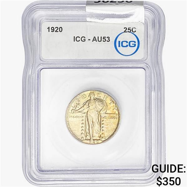 1920 Standing Liberty Quarter ICG AU53