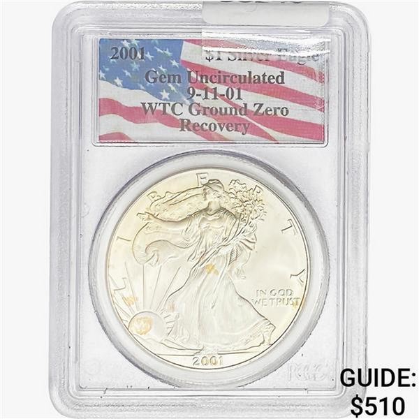 2001 Silver Eagle PCGS Gem UNC  WTC Ground Zero