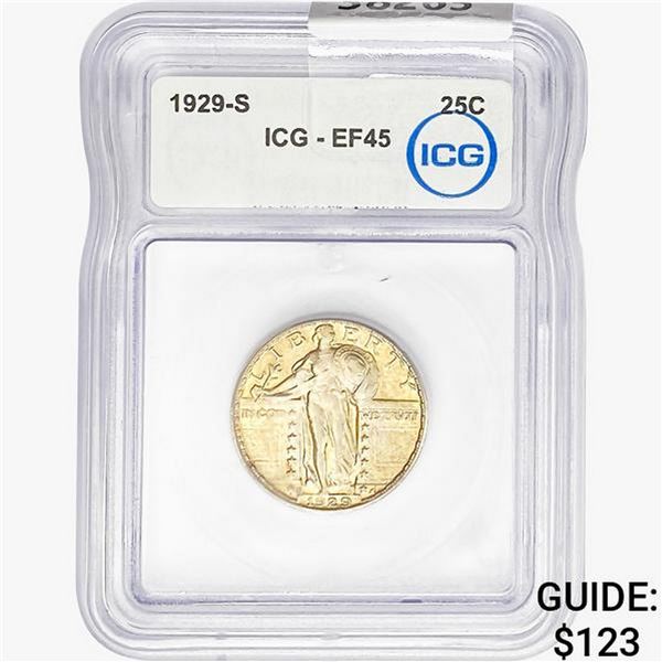 1929-S Standing Liberty Quarter ICG EF45