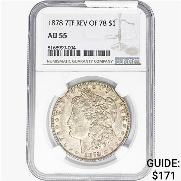 1878 REV78 Morgan Silver Dollar NGC AU55