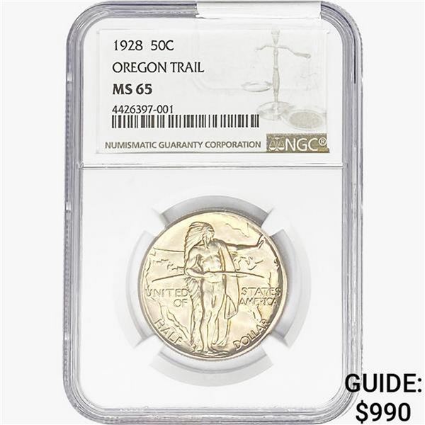 1928 Oregon Trail Half Dollar NGC MS65