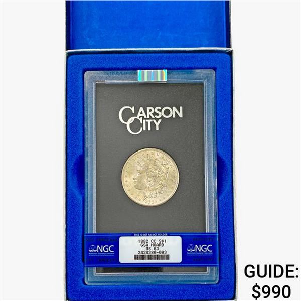 1882 CC Morgan Silver Dollar NGC MS63 GSA