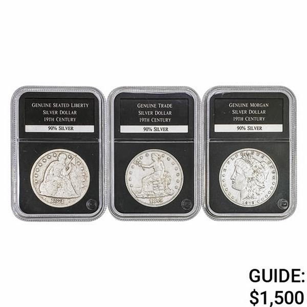 [3] 1871-1879 19th Century U.S. SILV. Dollar Chest