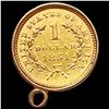 Image 2 : 1851 Rare Gold Dollar in Gold Bezel HIGH GRADE