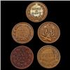 Image 2 : [5] 1863 Varied Civil War Tokens Lot [5 Coins] HIGH GRADE