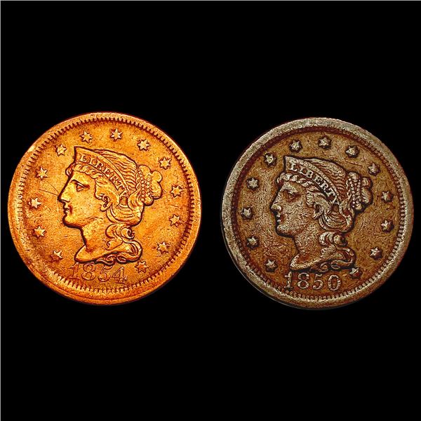 [2] 1850-1854 Braided Hair Large Cent HIGH GRADE