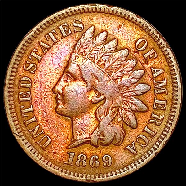 1869 Indian Head Cent NEARLY UNCIRCULATED