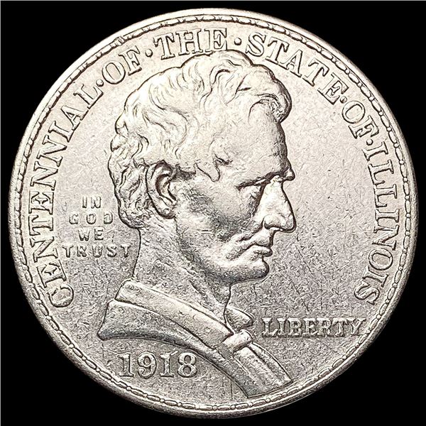 1918 Illinois Half Dollar CHOICE AU
