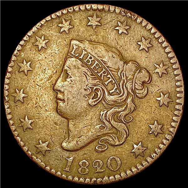1820 Coronet Head Large Cent NEARLY UNCIRCULATED